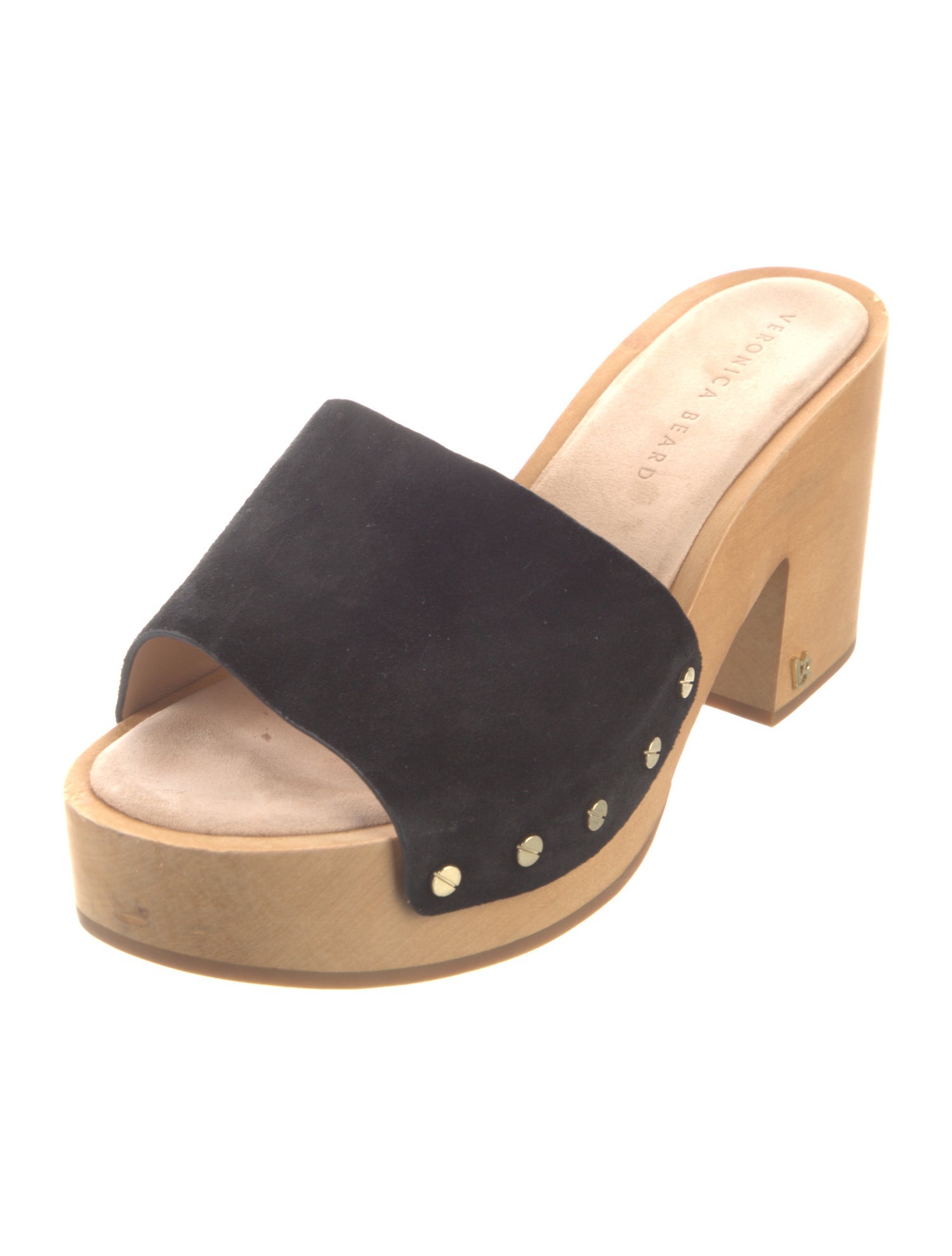Veronica Beard Suede Colorblock Pattern Slides