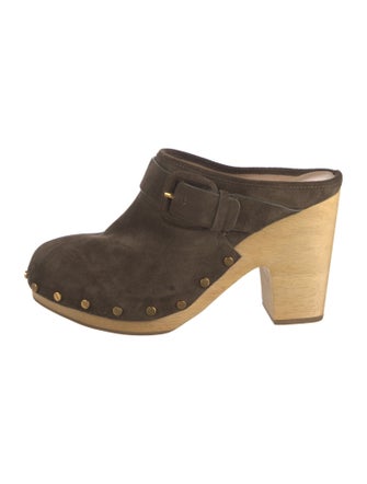 Veronica Beard Suede Studded Accents Mules