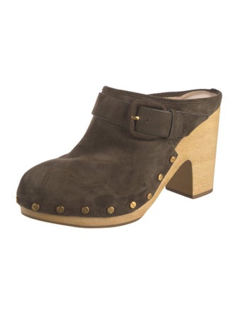 Veronica Beard Suede Studded Accents Mules