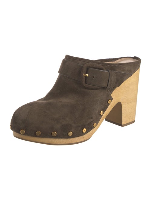 Veronica Beard Suede Studded Accents Mules