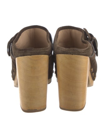 Veronica Beard Suede Studded Accents Mules