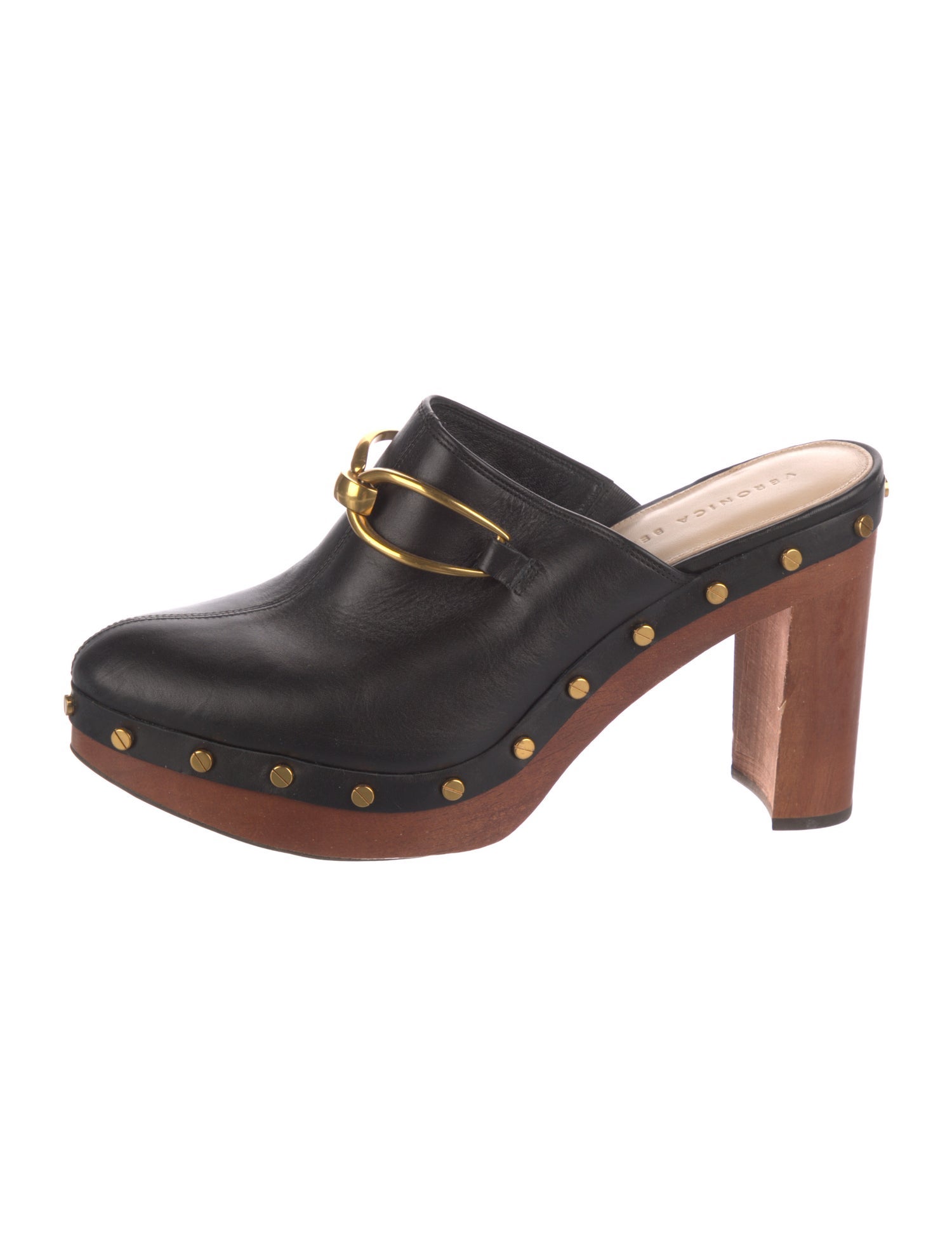 Veronica Beard Leather Colorblock Pattern Mules