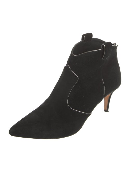 Veronica Beard Suede Leather Trim Embellishment Western Boots