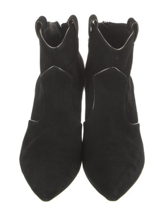 Veronica Beard Suede Leather Trim Embellishment Western Boots