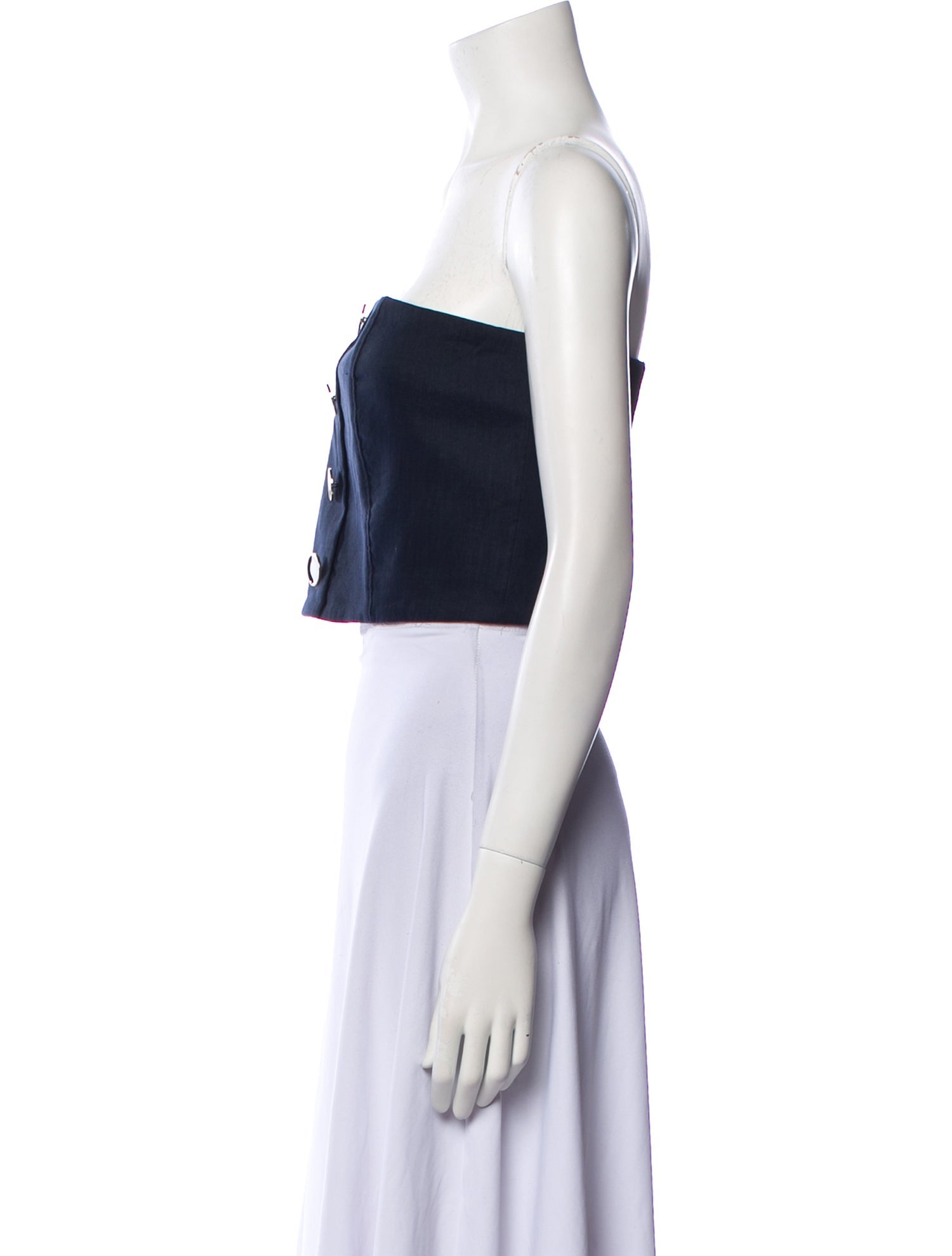 Veronica Beard Linen Strapless Crop Top