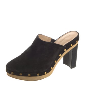 Veronica Beard Suede Studded Accents Mules