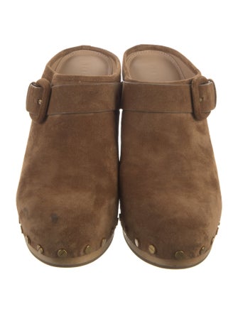 Veronica Beard Suede Studded Accents Mules