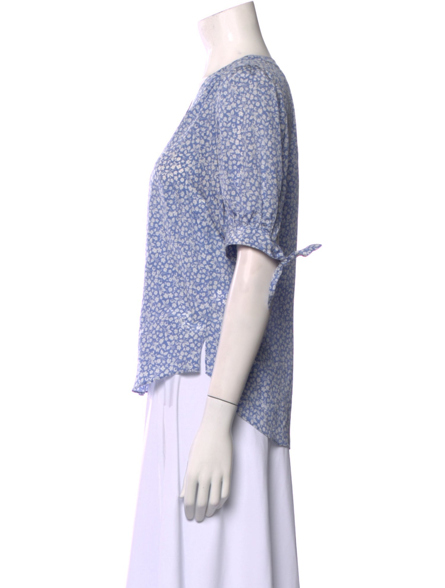 Veronica Beard Silk Printed Button-Up Top