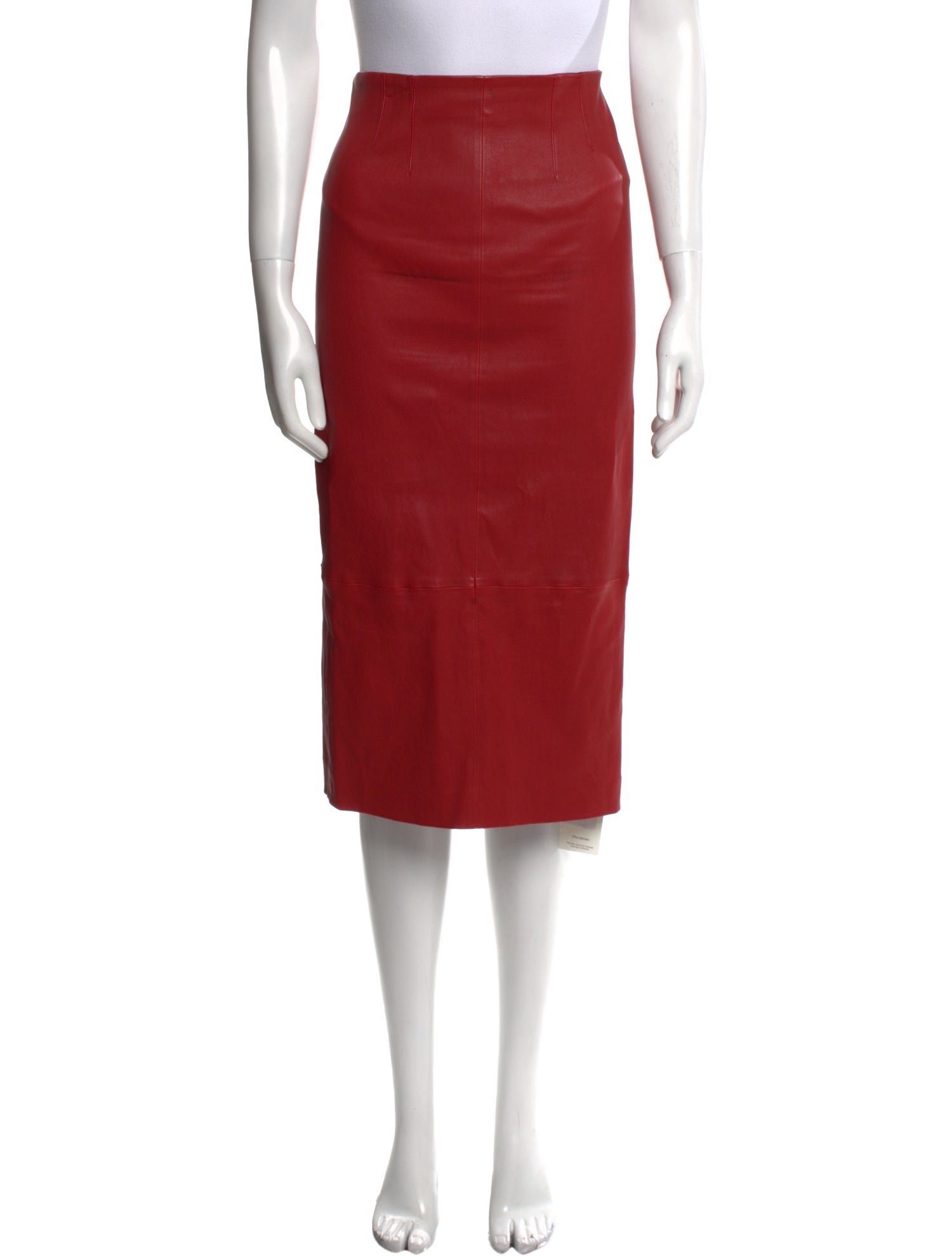 Veronica Beard Lamb Leather Knee-Length Skirt