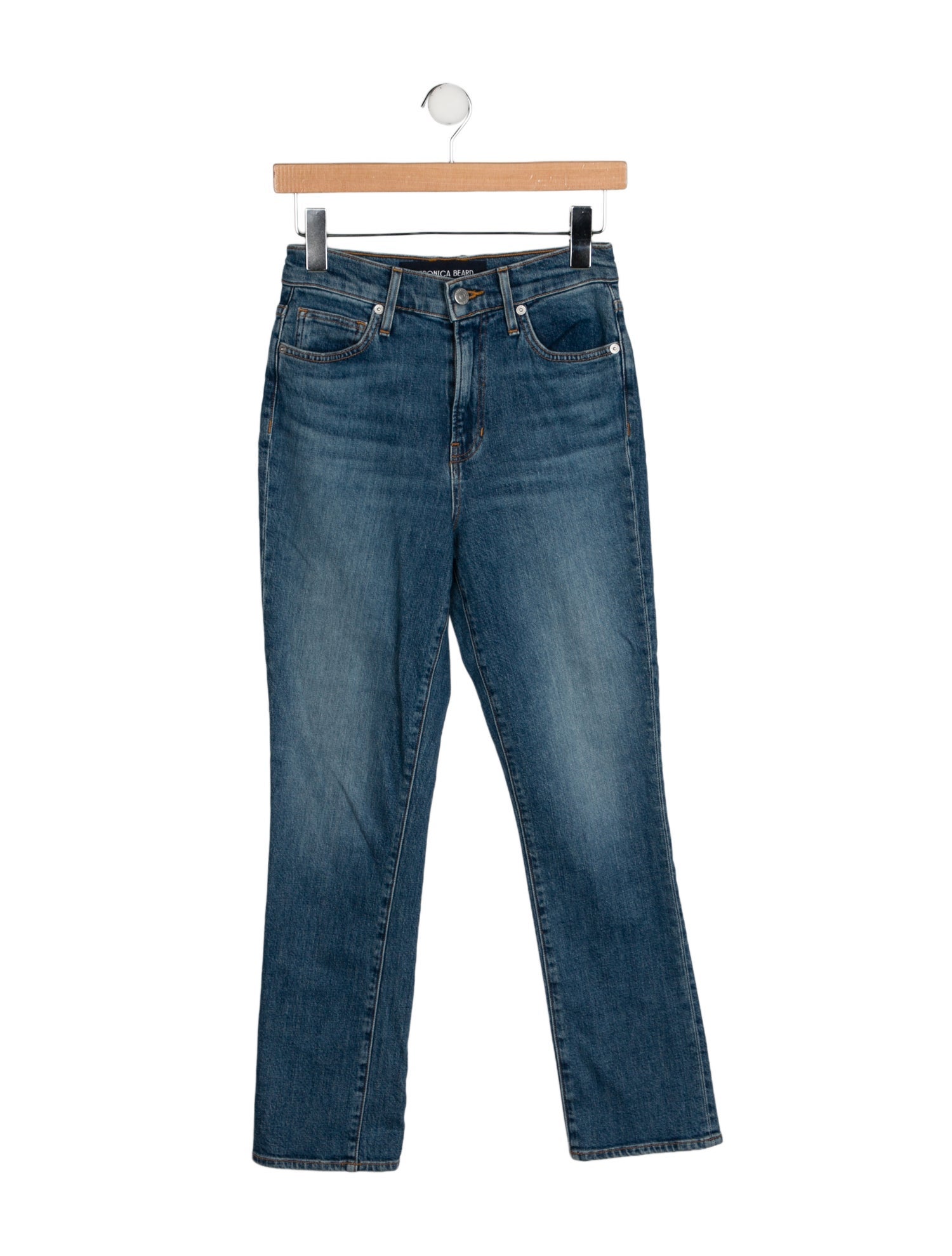 Veronica Beard Mid-Rise Straight Leg Jeans