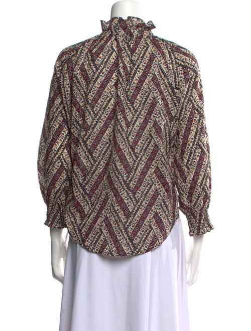 Veronica Beard Printed Mock Neck Blouse