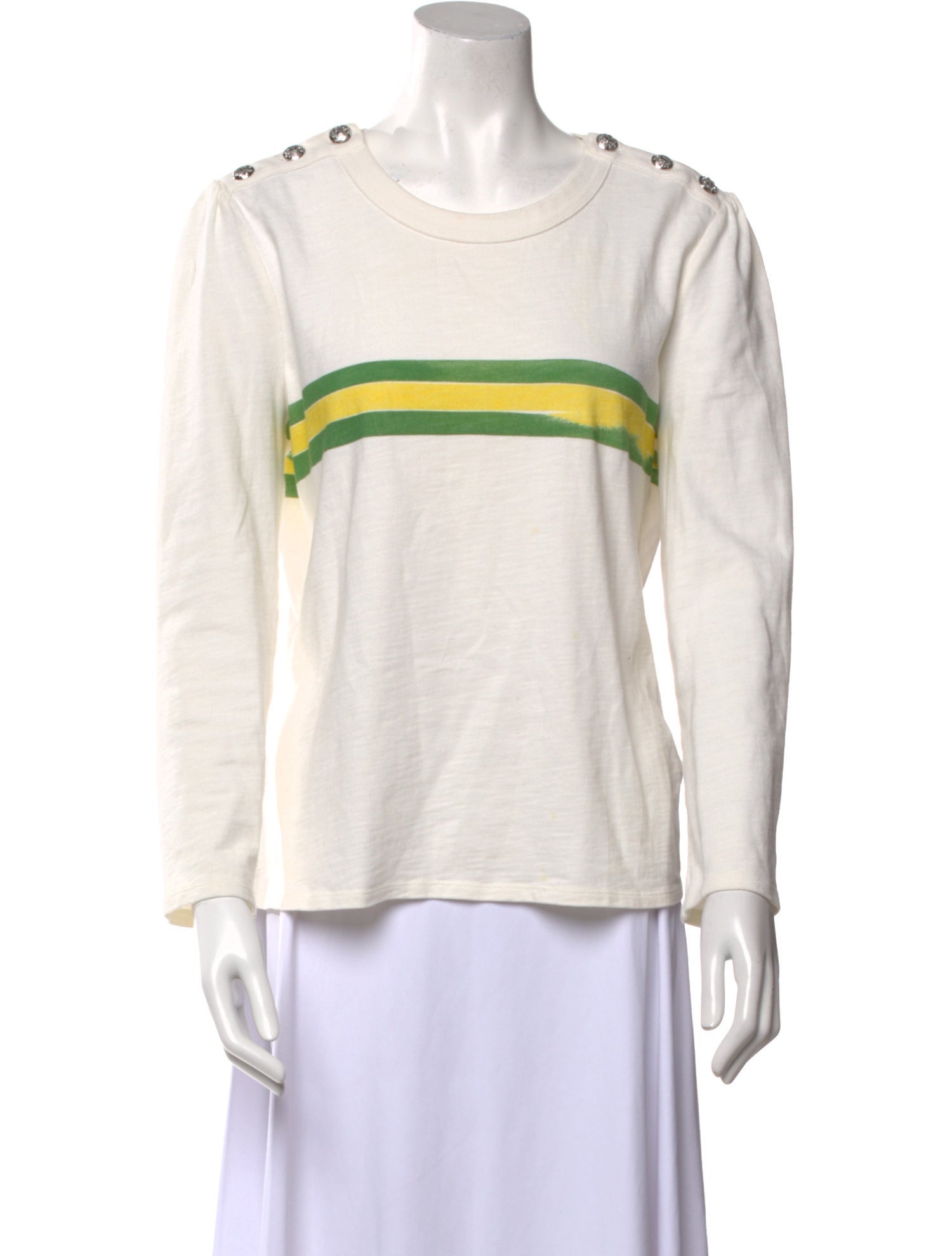 Veronica Beard Striped Scoop Neck Sweatshirt