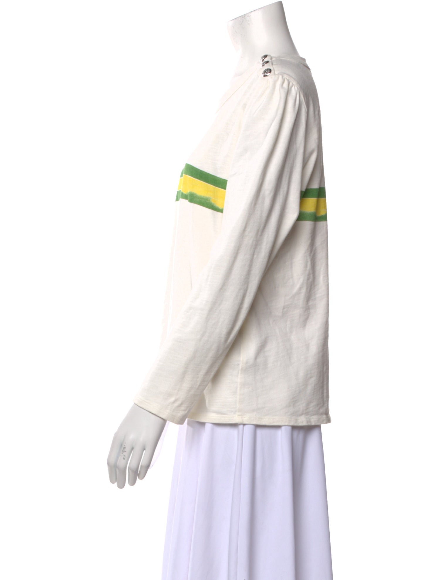 Veronica Beard Striped Scoop Neck Sweatshirt