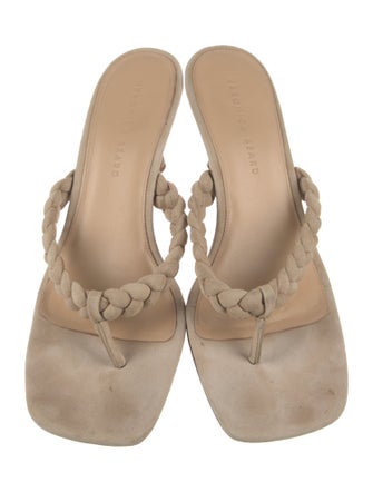 Veronica Beard Suede Braided Accents Slides