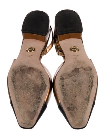 Veronica Beard Leather Printed Slingback Flats