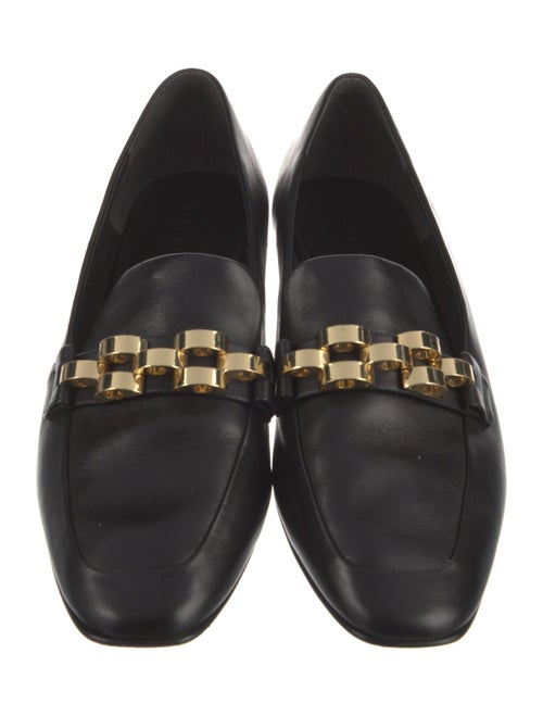 Veronica Beard Leather Chain-Link Accents Loafers