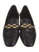Veronica Beard Leather Chain-Link Accents Loafers