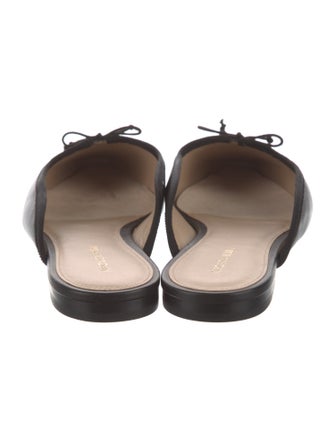 Veronica Beard Leather Bow Accents Mules
