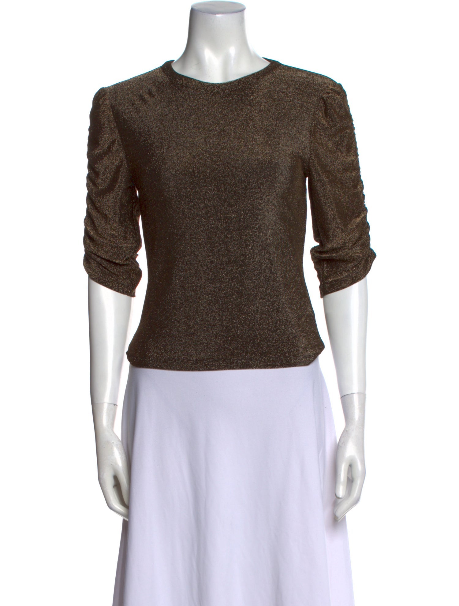 Veronica Beard Crew Neck Three-Quarter Sleeve Top