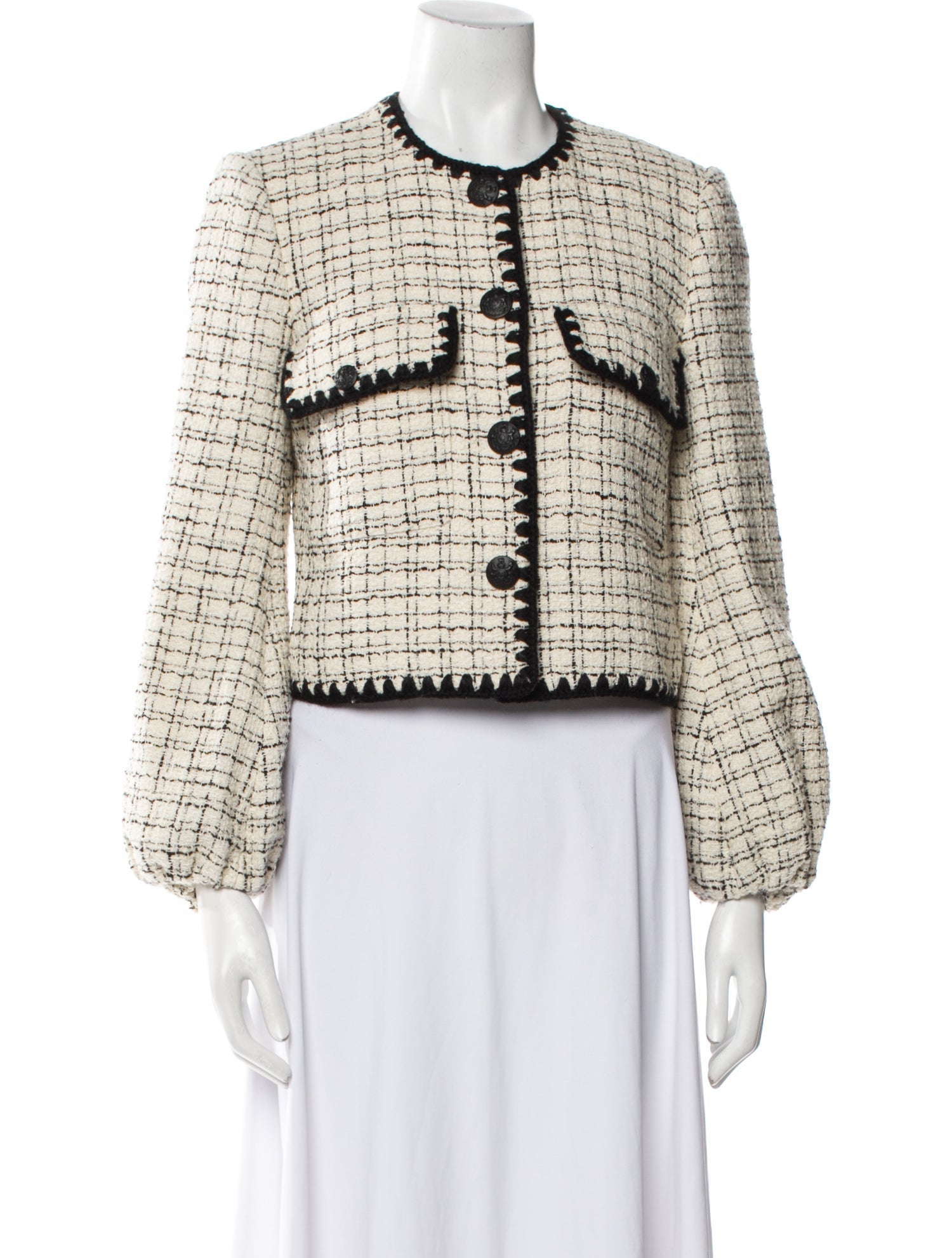 Veronica Beard Tweed Pattern Evening Jacket