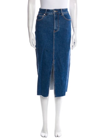 Veronica Beard Raw-Edge Trim Midi Length Skirt