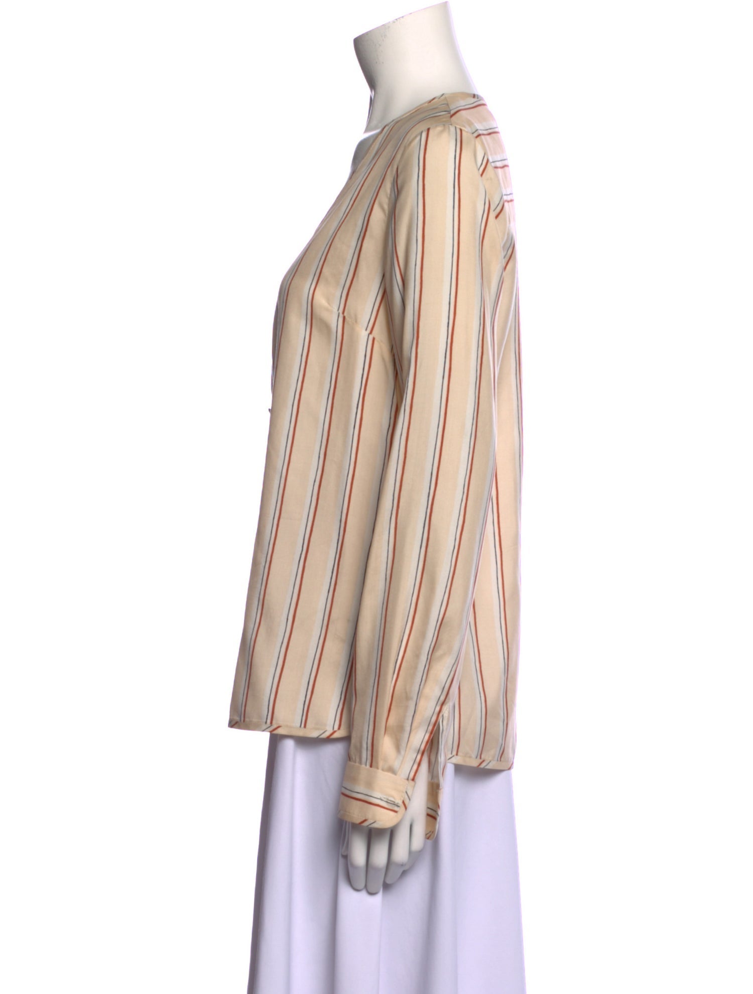 Veronica Beard Striped V-Neck Blouse