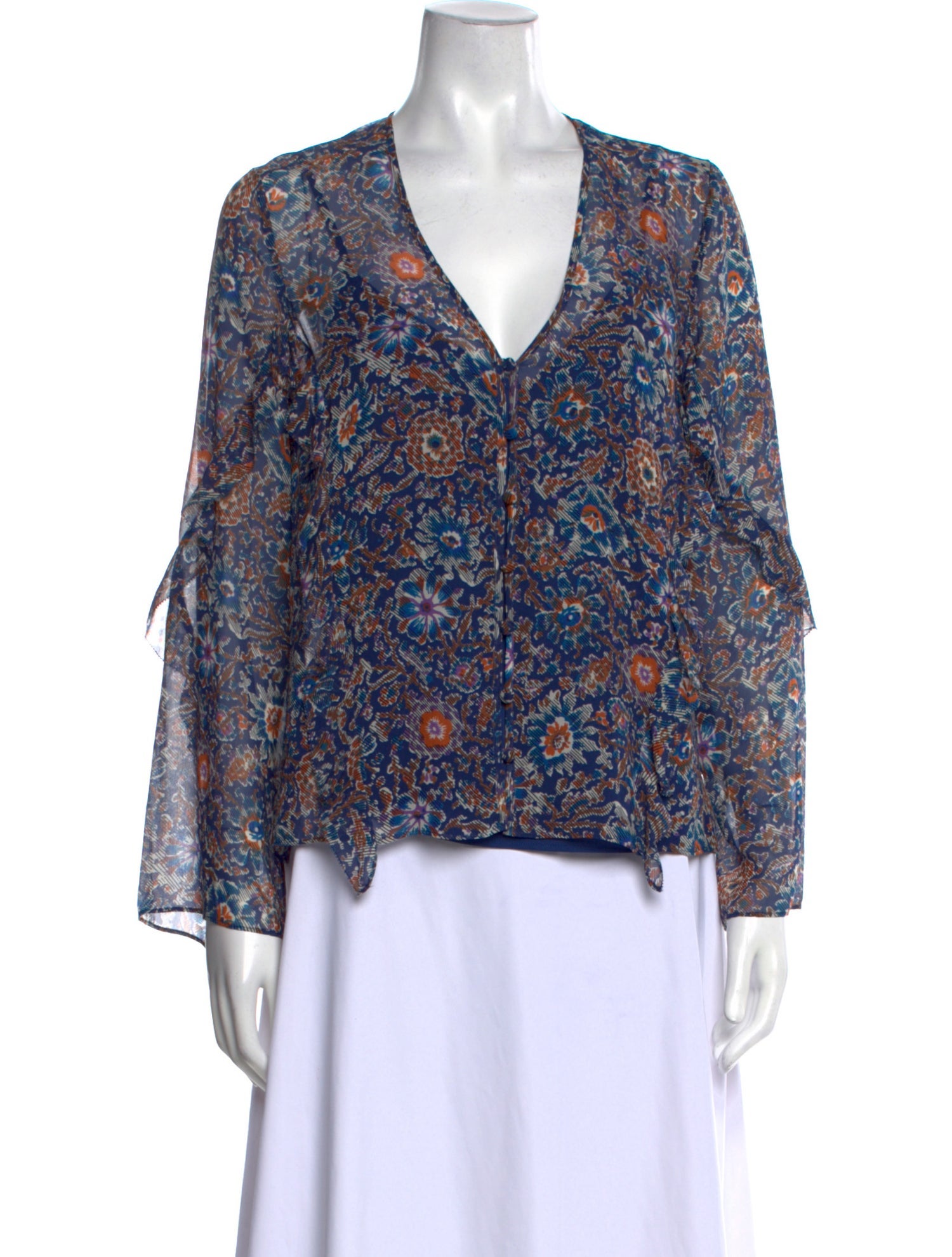 Veronica Beard Silk Floral Print Blouse
