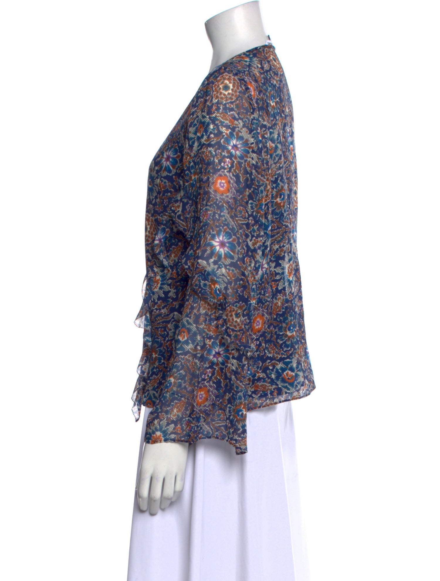 Veronica Beard Silk Floral Print Blouse