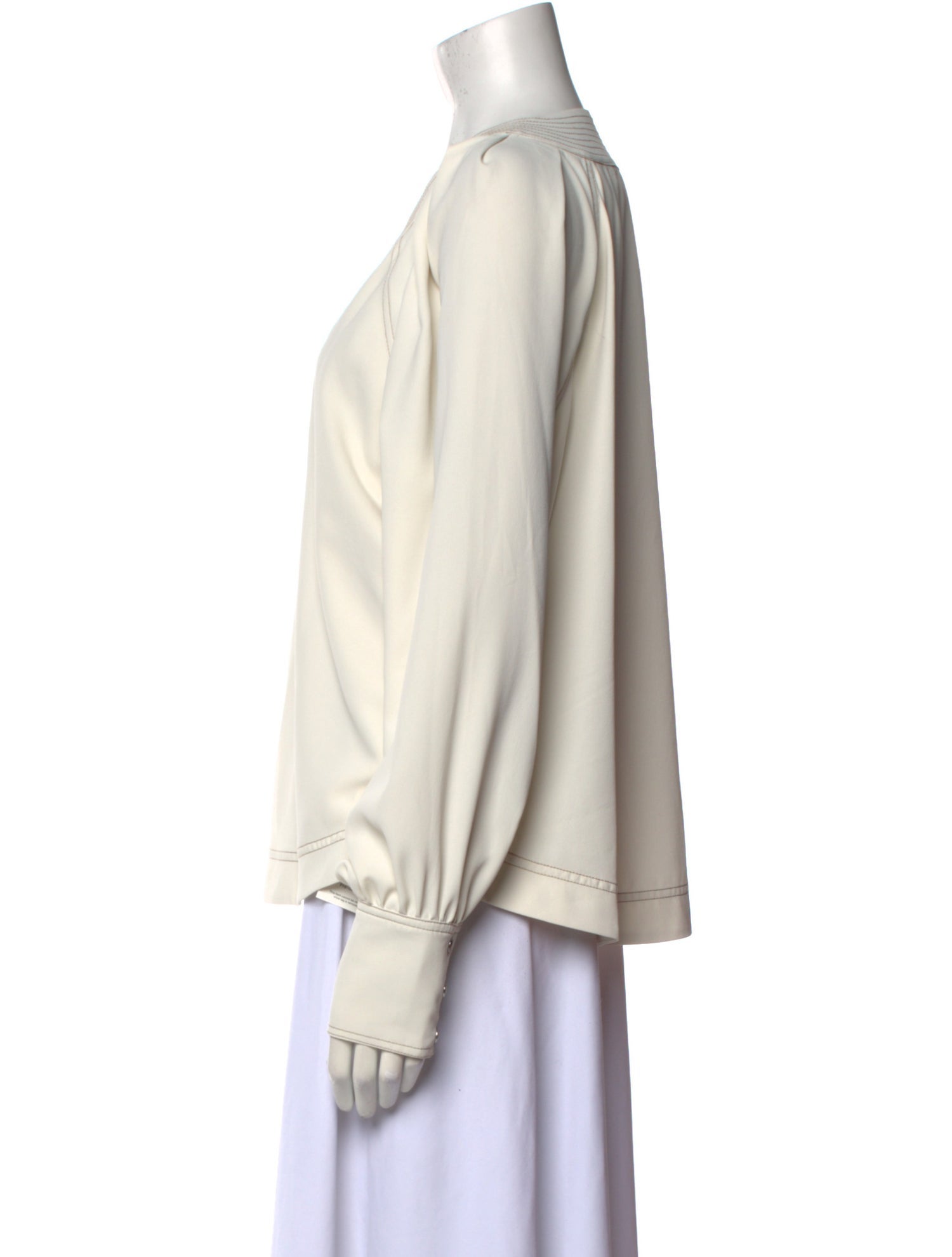 Veronica Beard V-Neck Long Sleeve Blouse