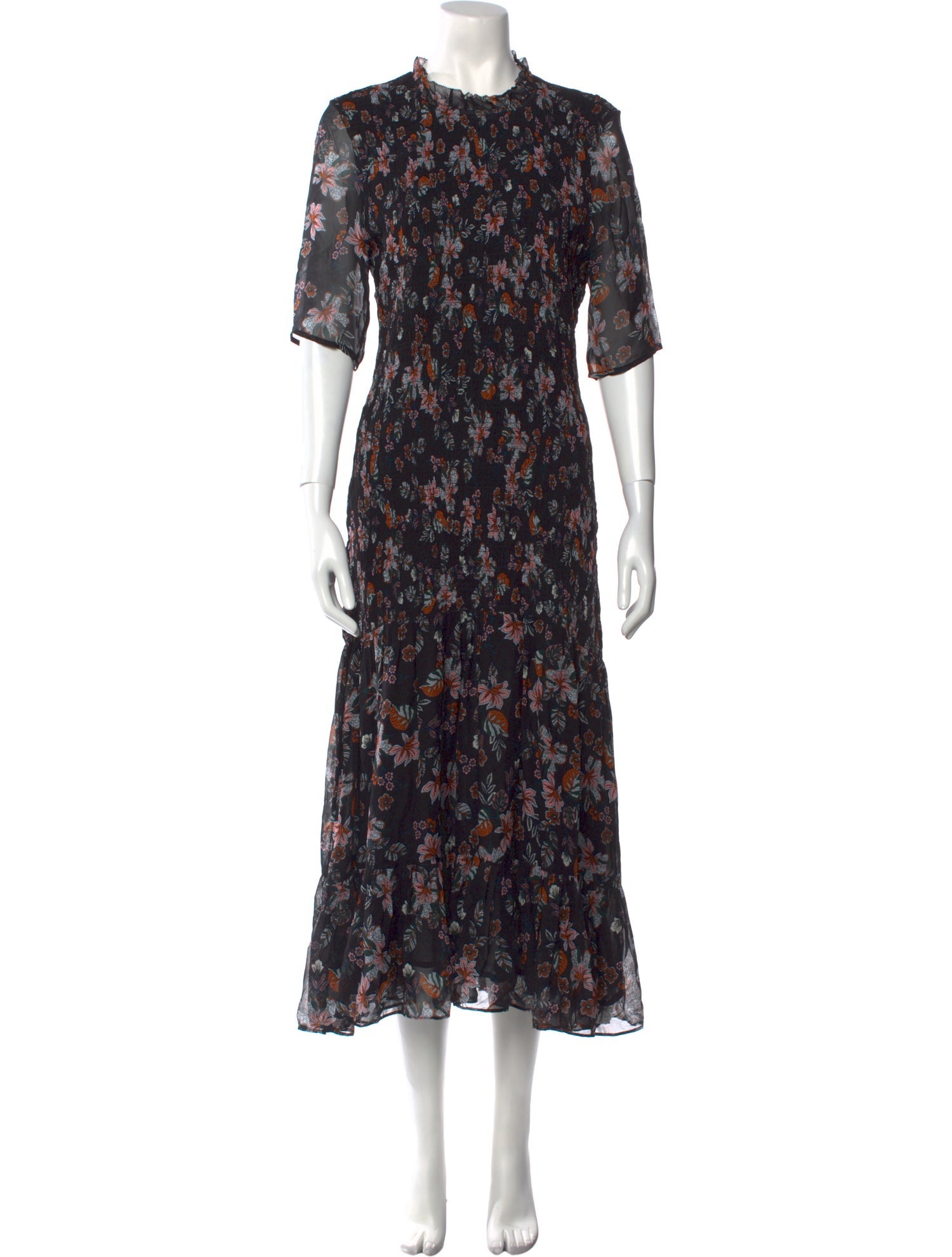Veronica Beard Floral Print Long Dress
