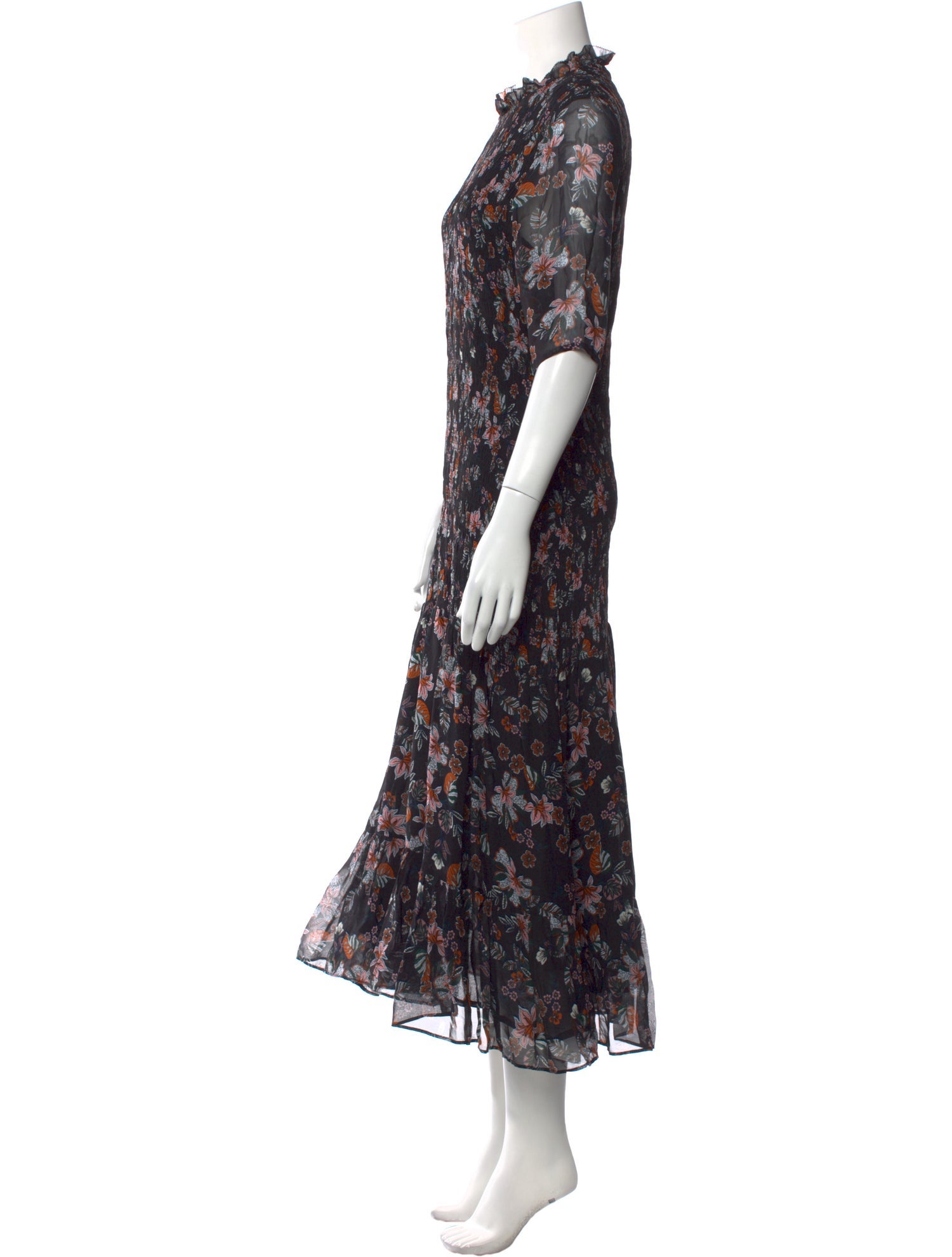 Veronica Beard Floral Print Long Dress