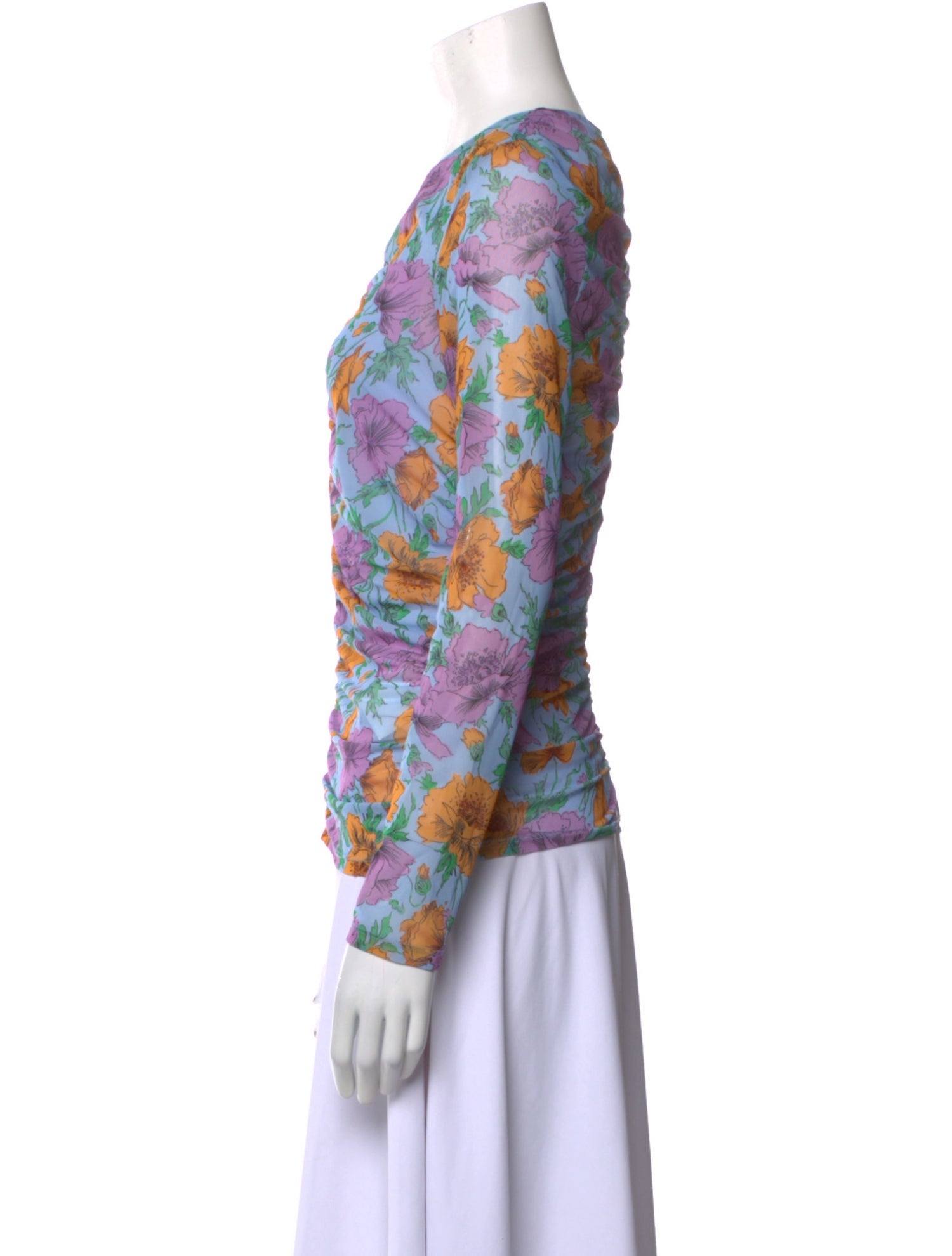 Veronica Beard Printed V-Neck Blouse