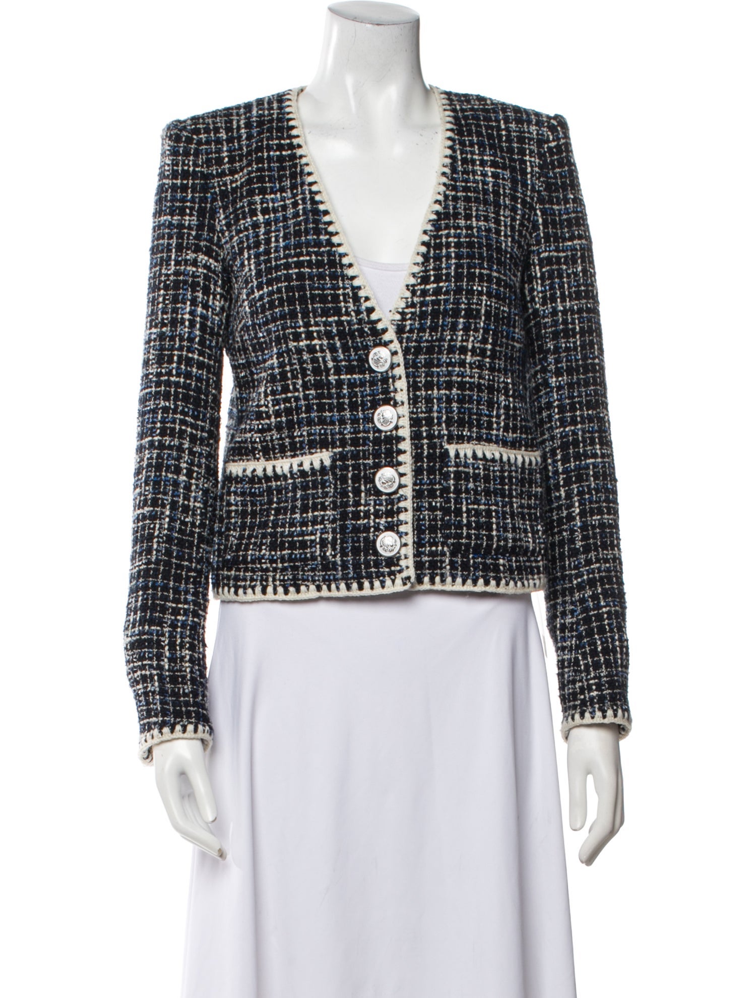 Veronica Beard Tweed Pattern Evening Jacket