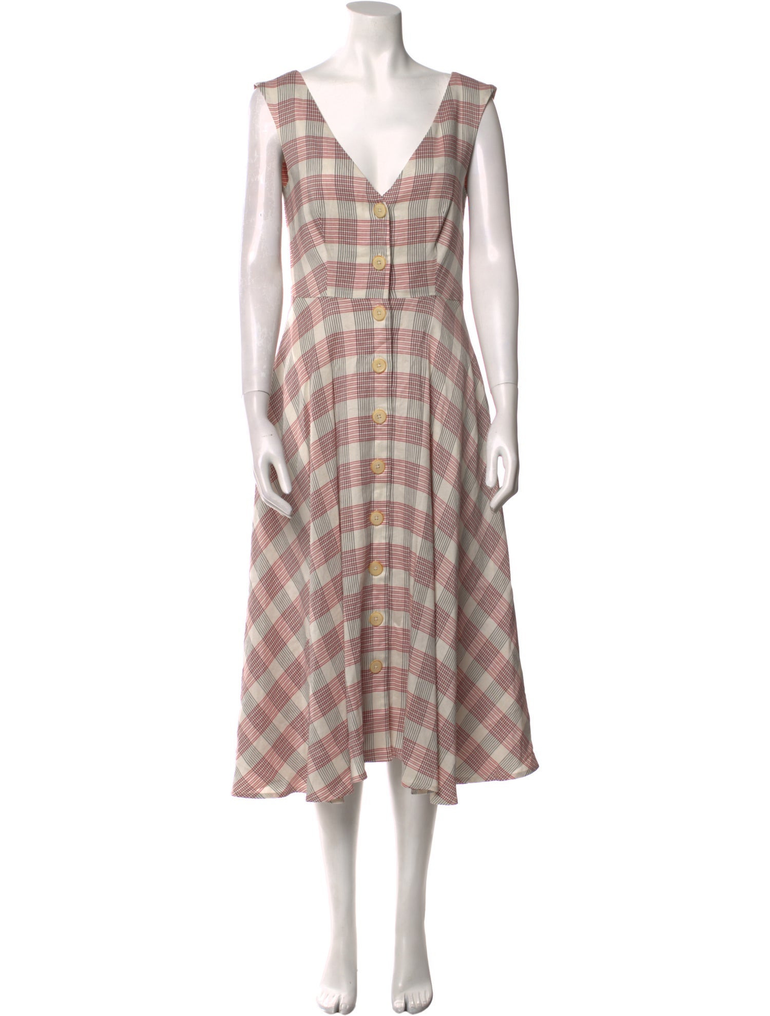 Veronica Beard Plaid Print Midi Length Dress