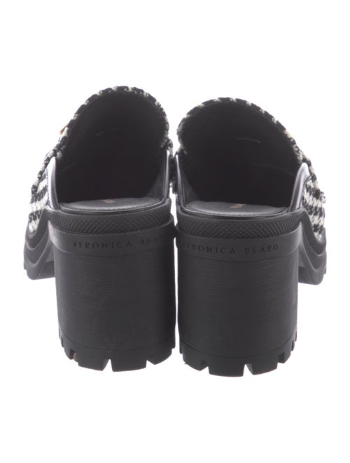 Veronica Beard Leather Houndstooth Print Mules