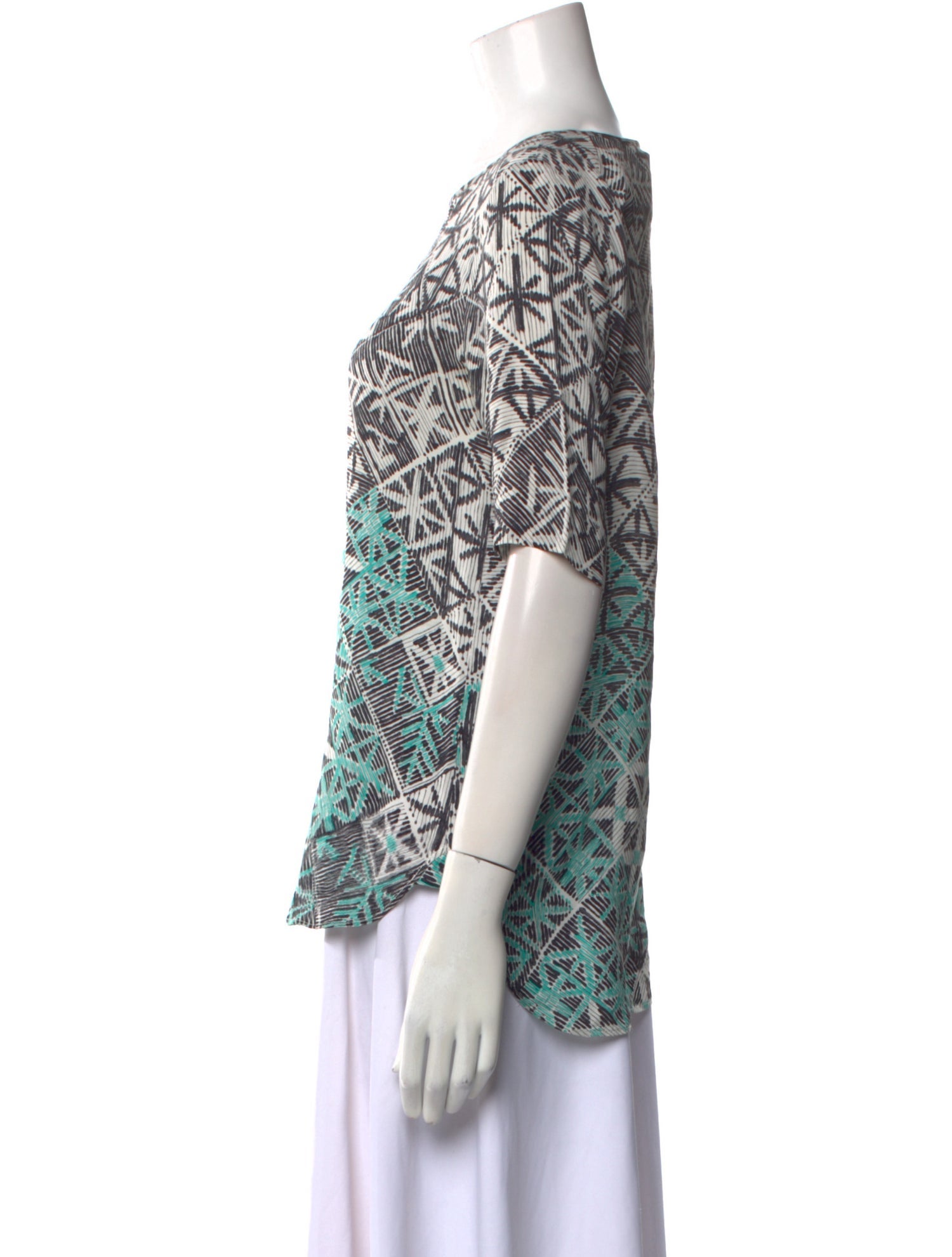 Veronica Beard Silk Printed T-Shirt w/ Tags