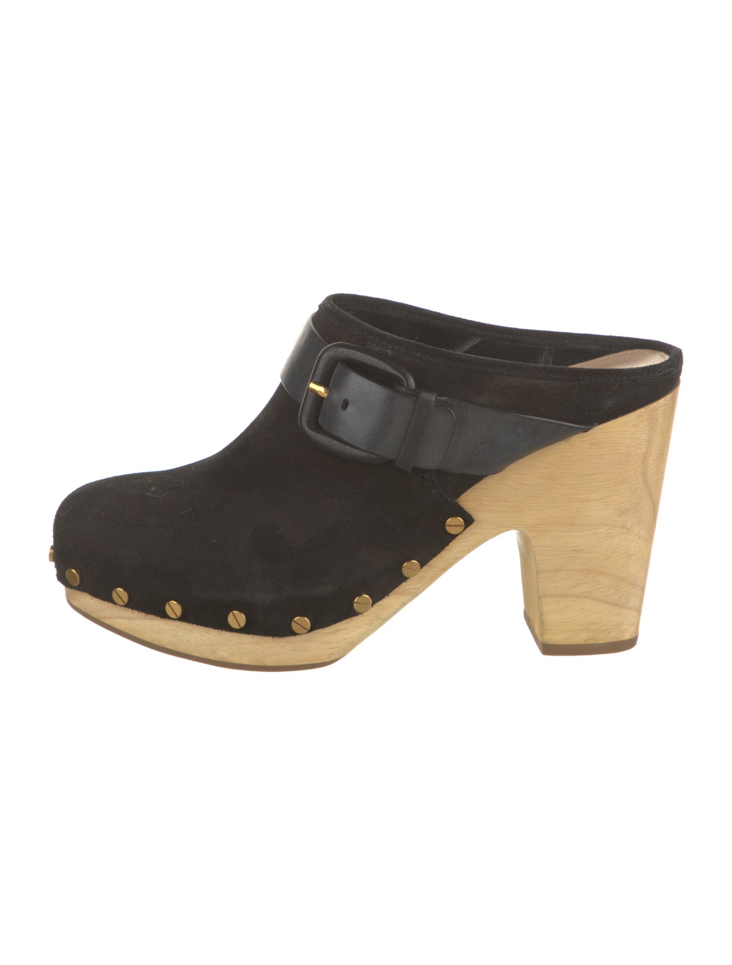 Veronica Beard Suede Studded Accents Mules