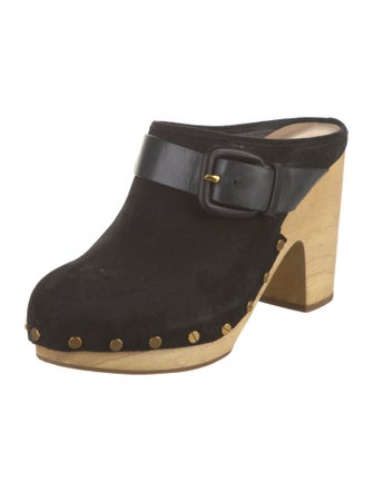 Veronica Beard Suede Studded Accents Mules