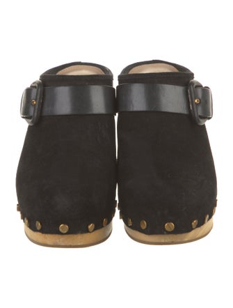 Veronica Beard Suede Studded Accents Mules
