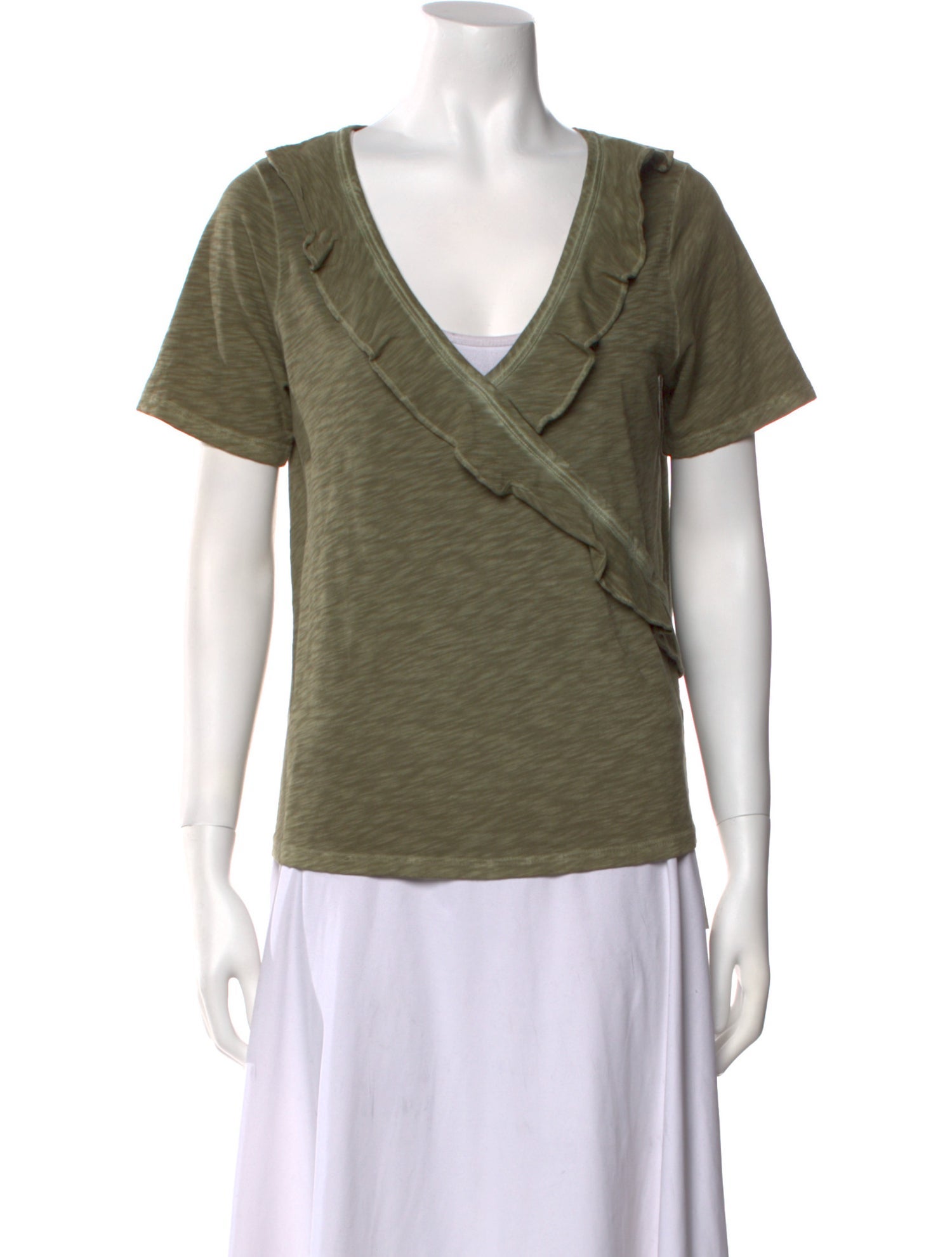 Veronica Beard V-Neck Short Sleeve Top