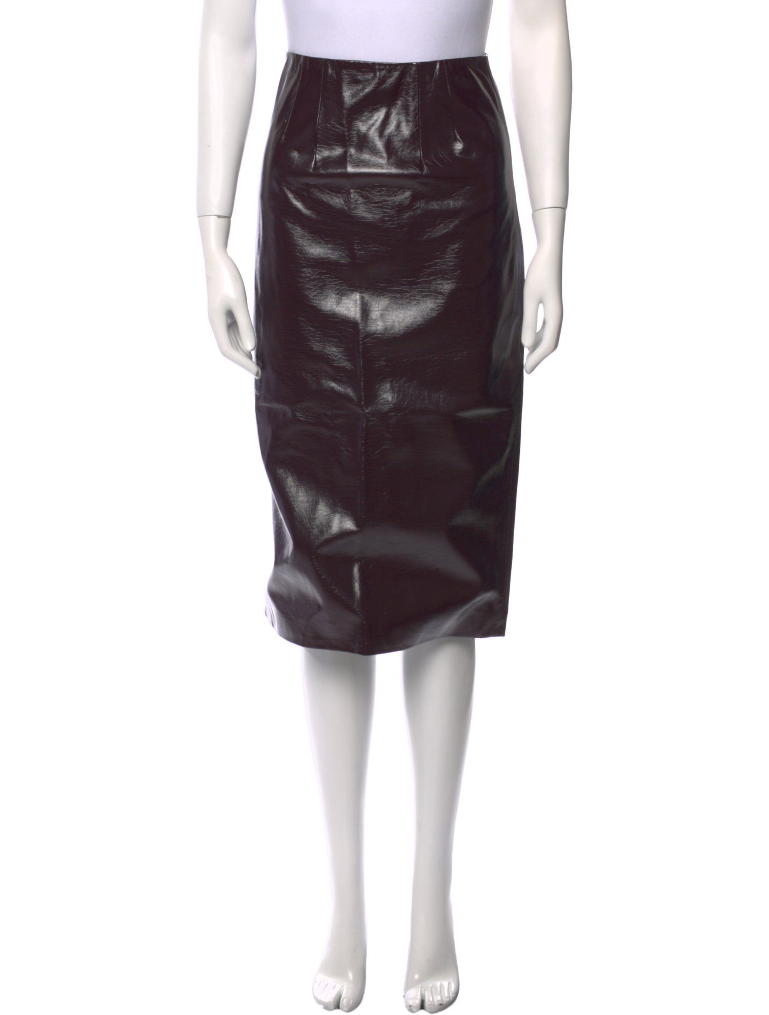 Veronica Beard Faux Leather Knee-Length Skirt