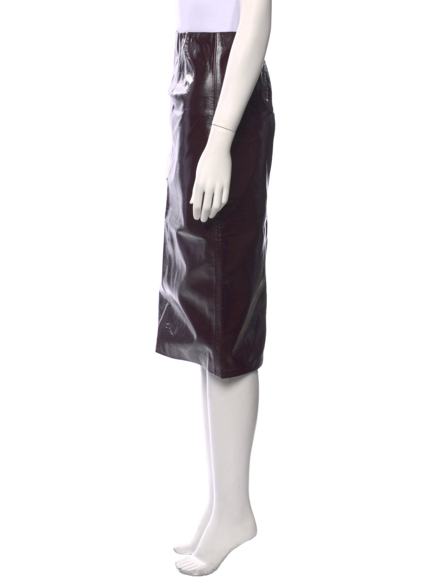 Veronica Beard Faux Leather Knee-Length Skirt