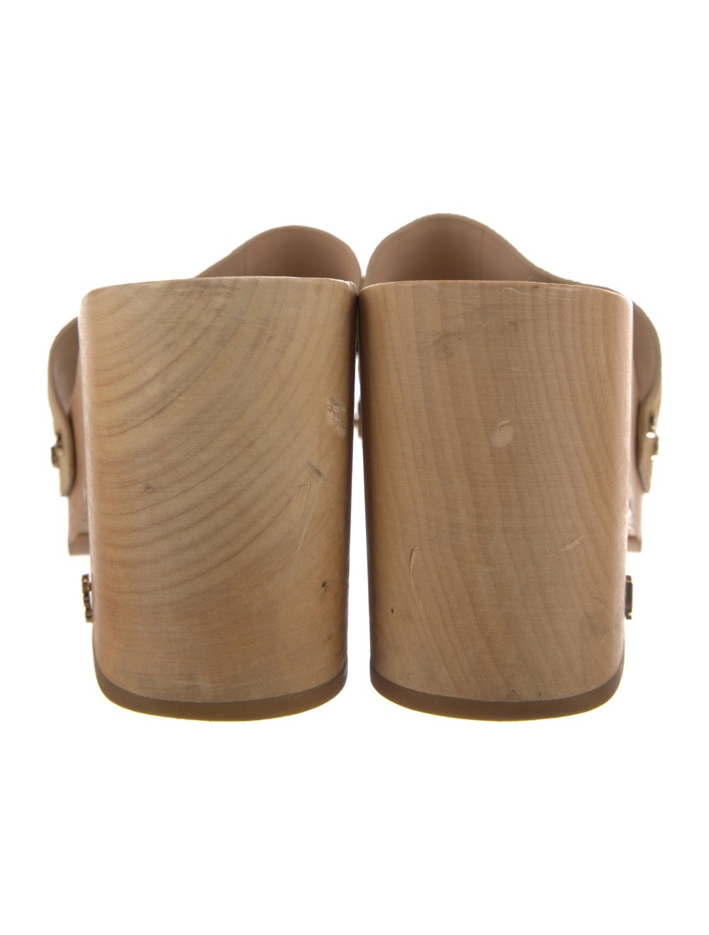 Veronica Beard Suede Slides Neutrals Platform - image 4