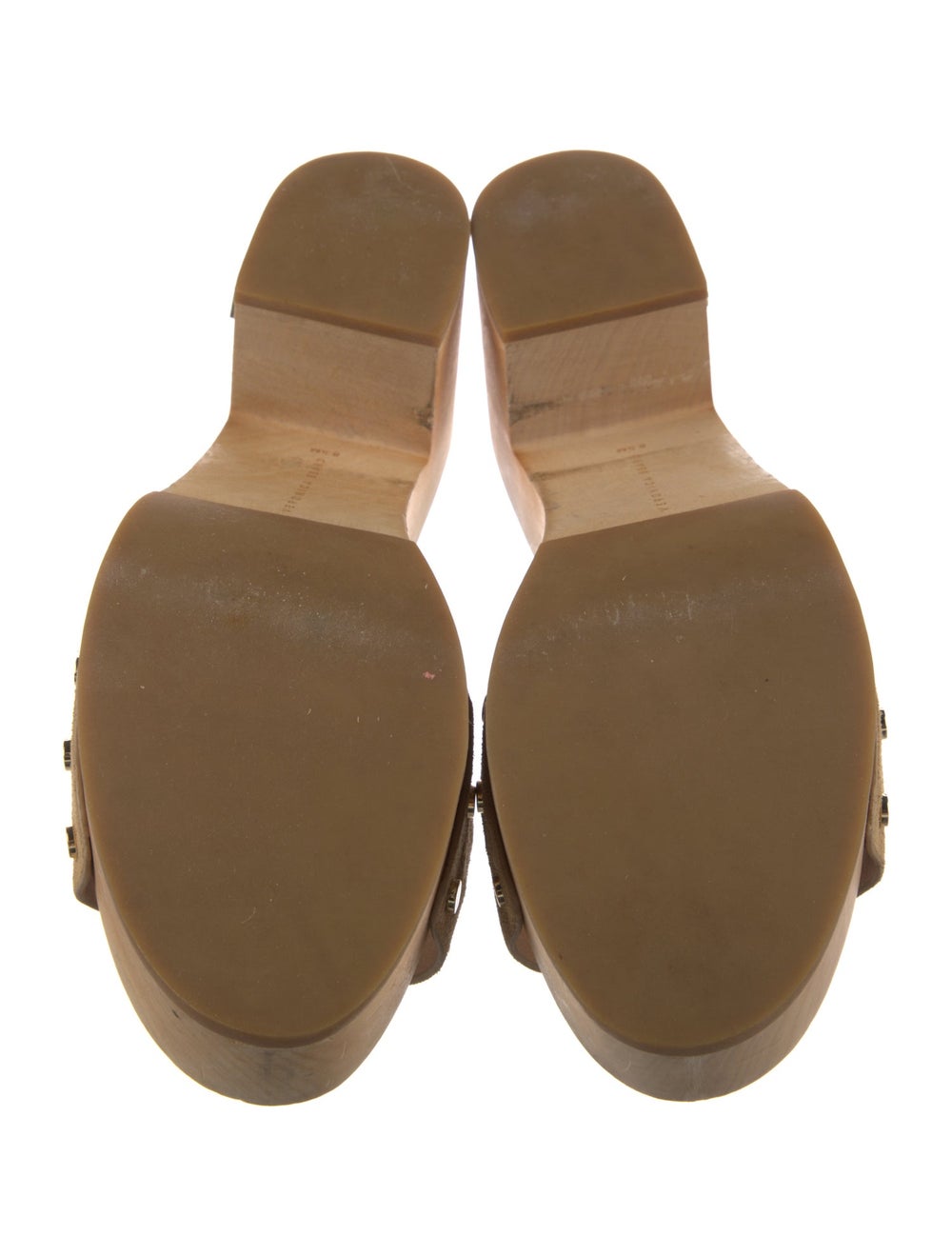 Veronica Beard Suede Slides Neutrals Platform - image 5