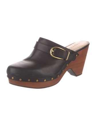 Veronica Beard Leather Studded Accents Mules
