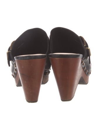 Veronica Beard Leather Studded Accents Mules