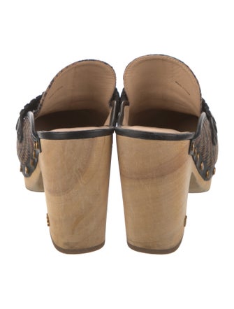 Veronica Beard Wool Houndstooth Print Slides