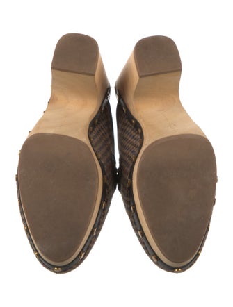 Veronica Beard Wool Houndstooth Print Slides