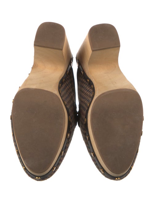 Veronica Beard Wool Houndstooth Print Slides