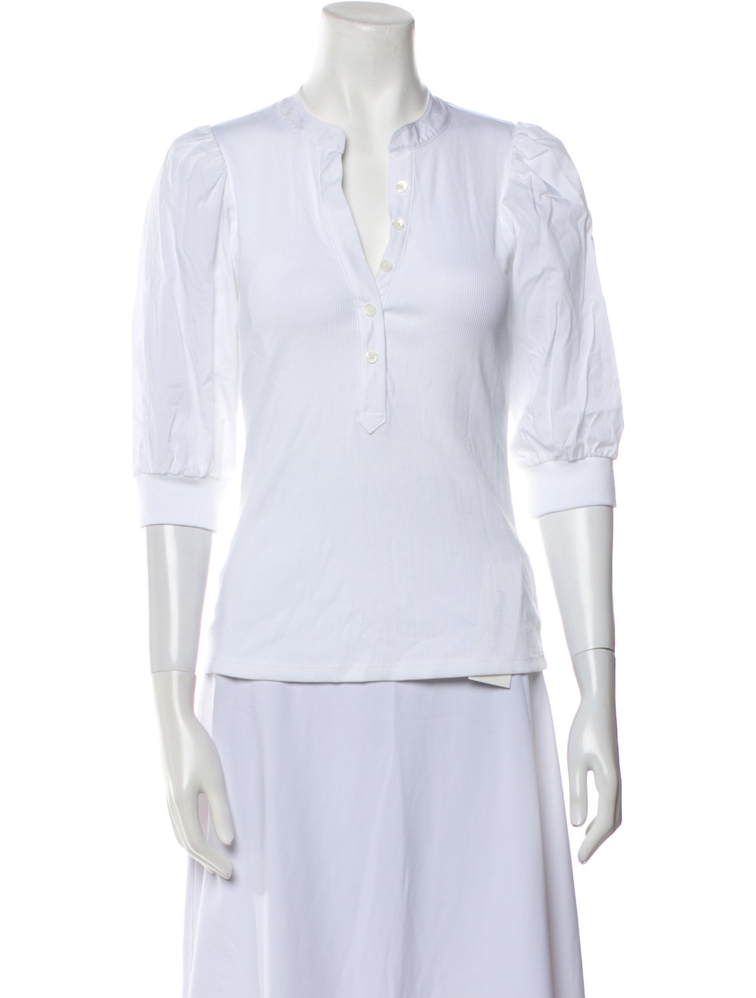 Veronica Beard V-Neck Three-Quarter Sleeve Polo w/ Tags